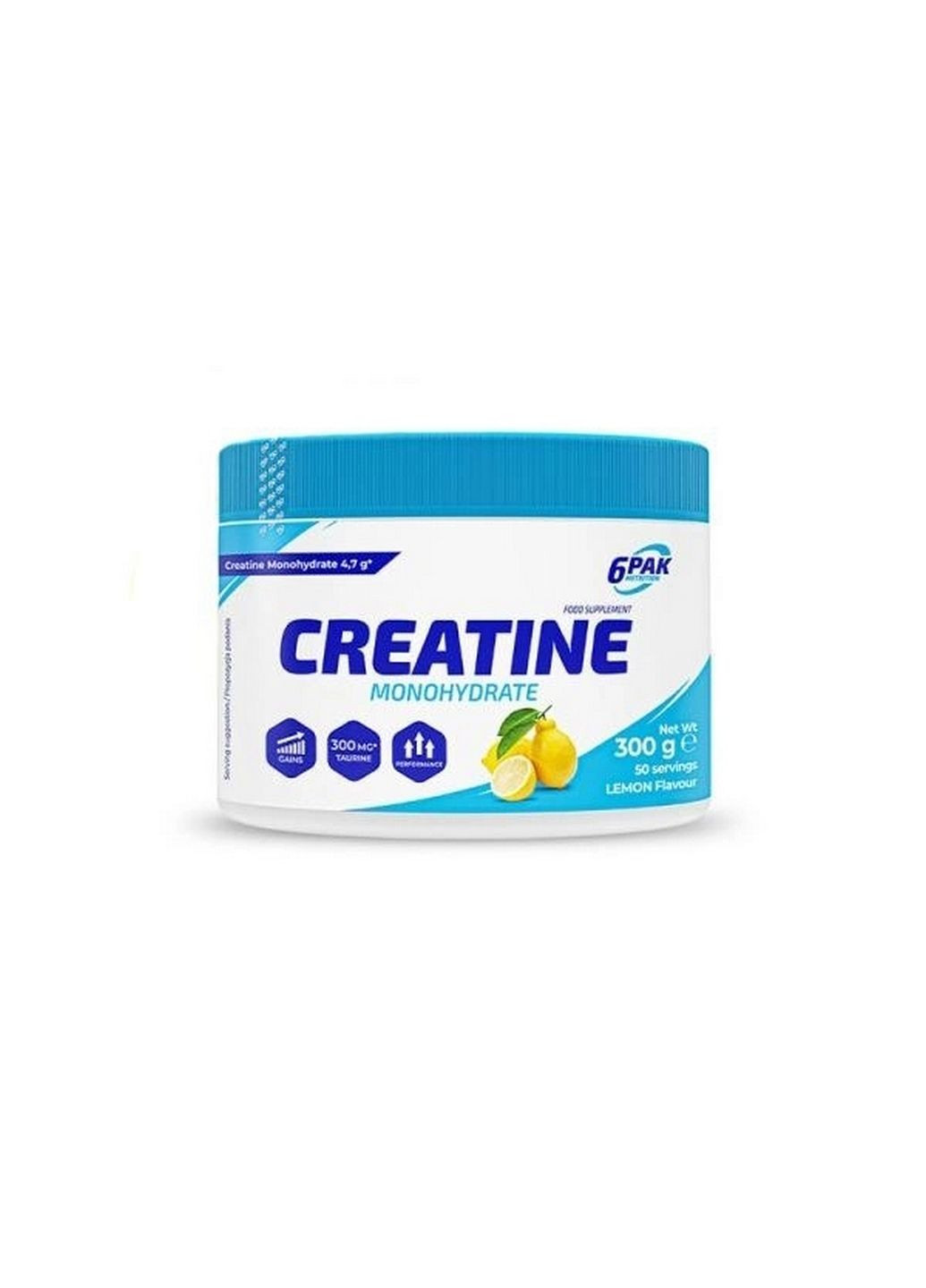 Креатин Creatine Monohydrate, 300 грам Лимон 6PAK Nutrition (293341679)