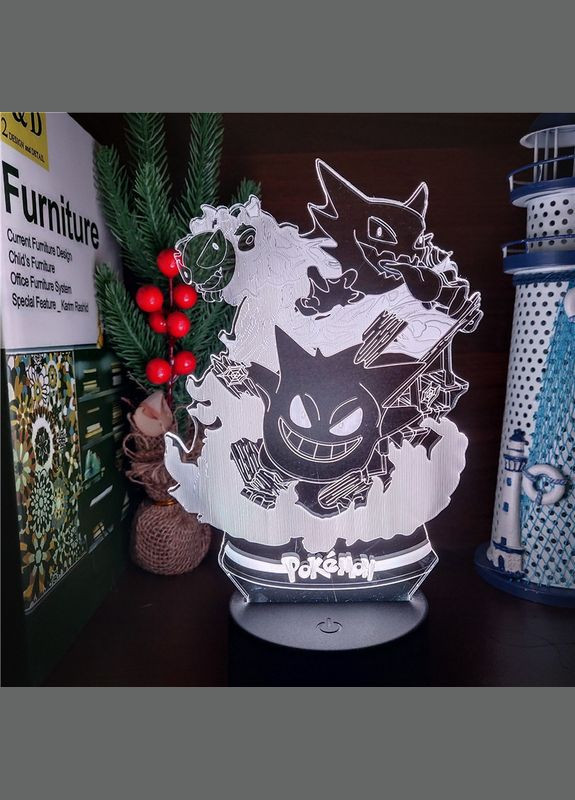 Светильник 3D Pokémon – ночник с подсветкой. No Brand (346440182)