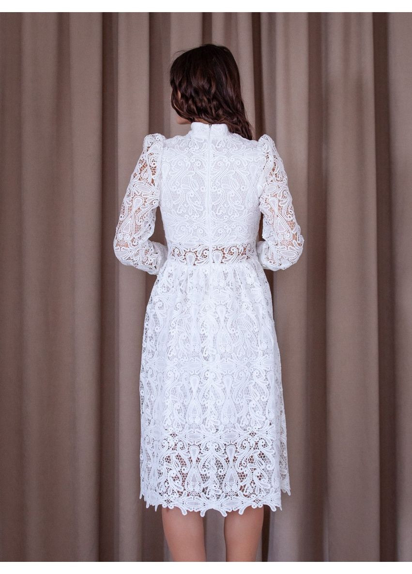 Белое коктейльное платье колокол, а-силуэт ODDI однотонное