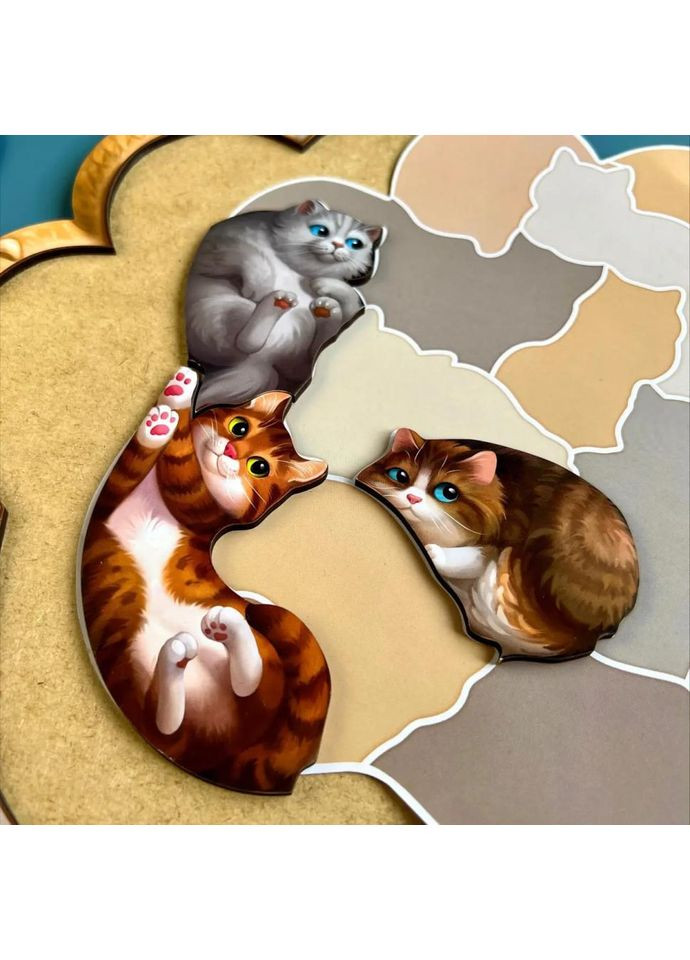 Деревянный пазл-вкладыш "Котики-муркотики" (ПСФ133) PSF133 Ubumblebees (372495687)