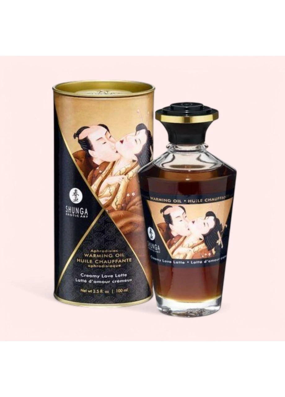 Розігрівальна олія Aphrodisiac Warming Oil – Creamy Love Latte (100 мл) без цукру, смачна Shunga (315013493)