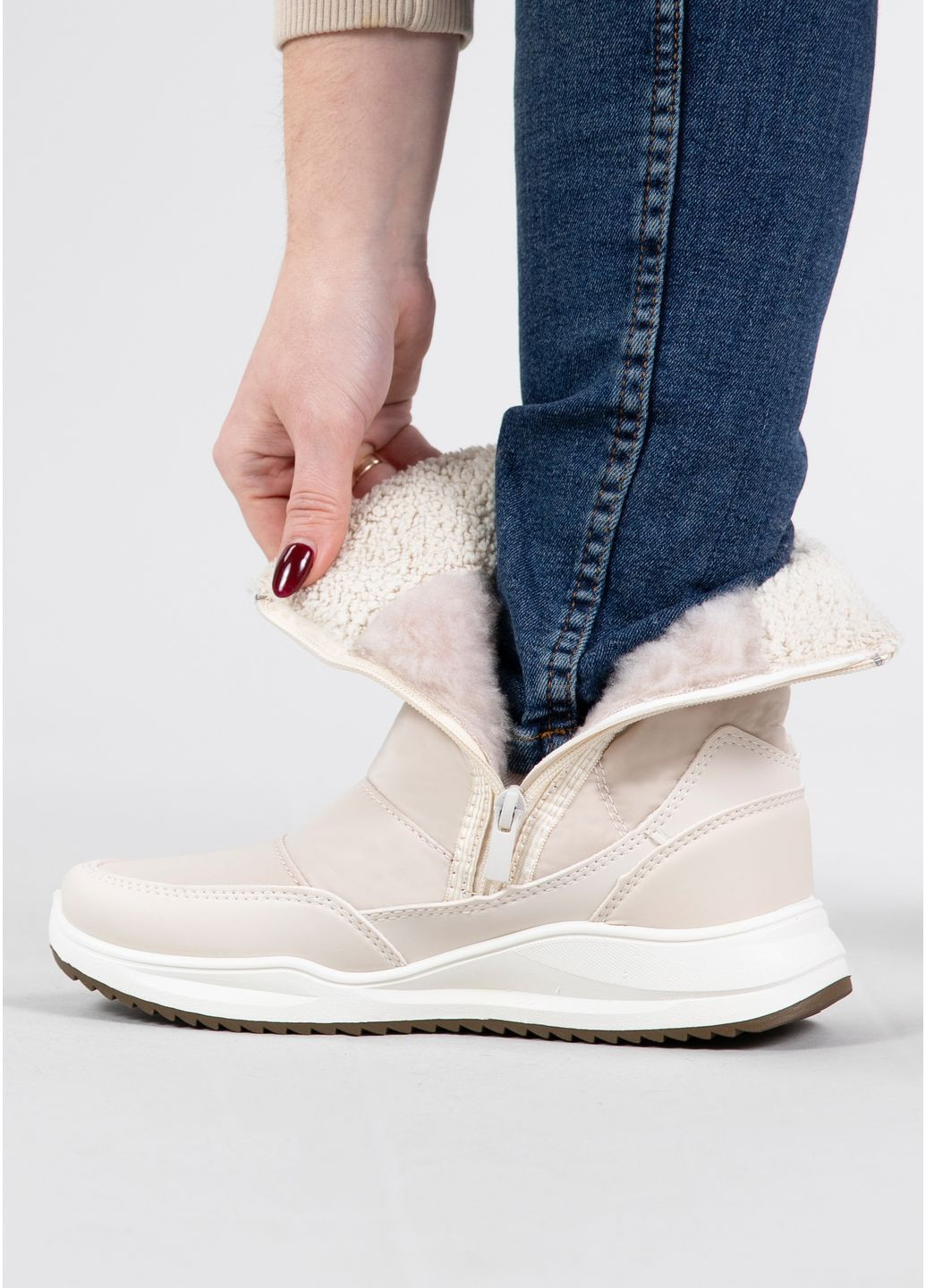 Жіночі дутики зимові з хутром бежеві (N 2 беж) Paolla (366423834)