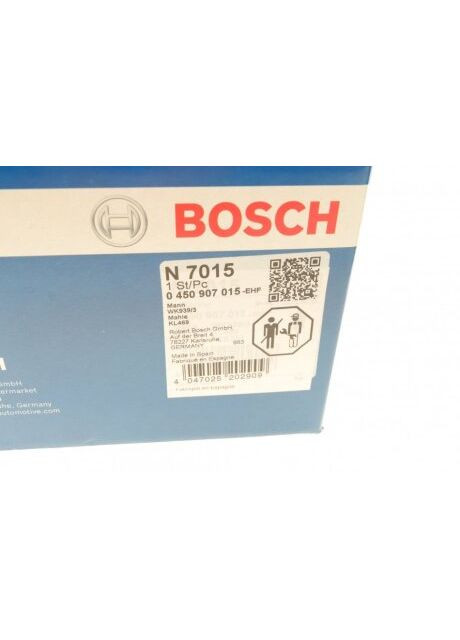 Фильтр топливный Renault Clio/Modus 1.5dci 04- (h=188mm) 0 450 907 015 UA63 Bosch (345783923)