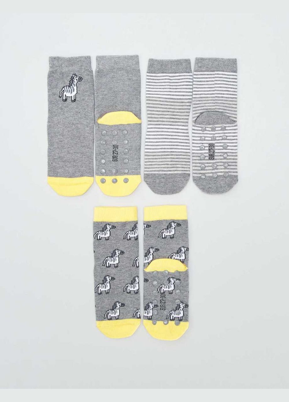 Серые носки,серый-желтый, Kiabi (322717259)