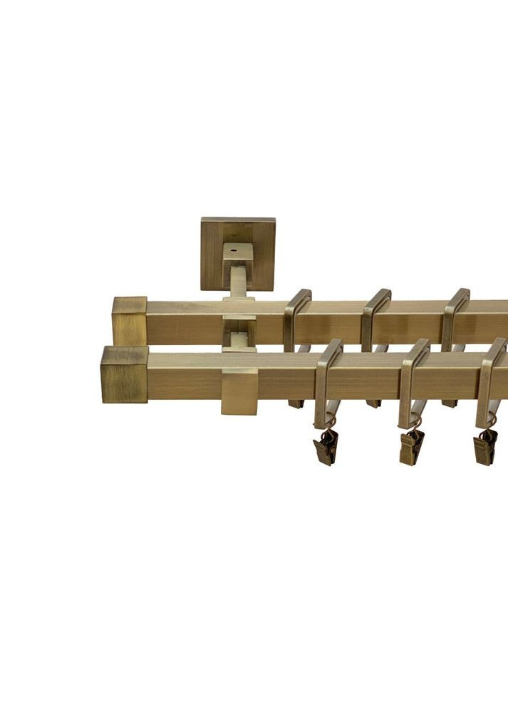 Карниз Купер ( Заглушка ) металлический двухрядный бруклин гладкая труба Антик 20\20 мм 300 см (00-00015614) ORVIT (300286198)