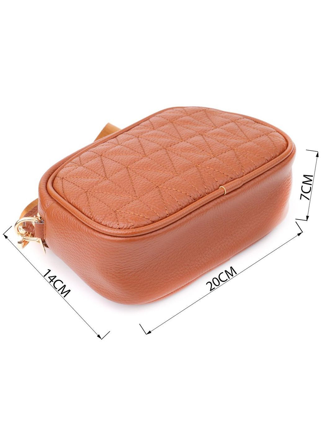 Сумка кросс-боди через плечо из натуральной кожи женская маленькая Рыжий 40333 Vintage (361970385)