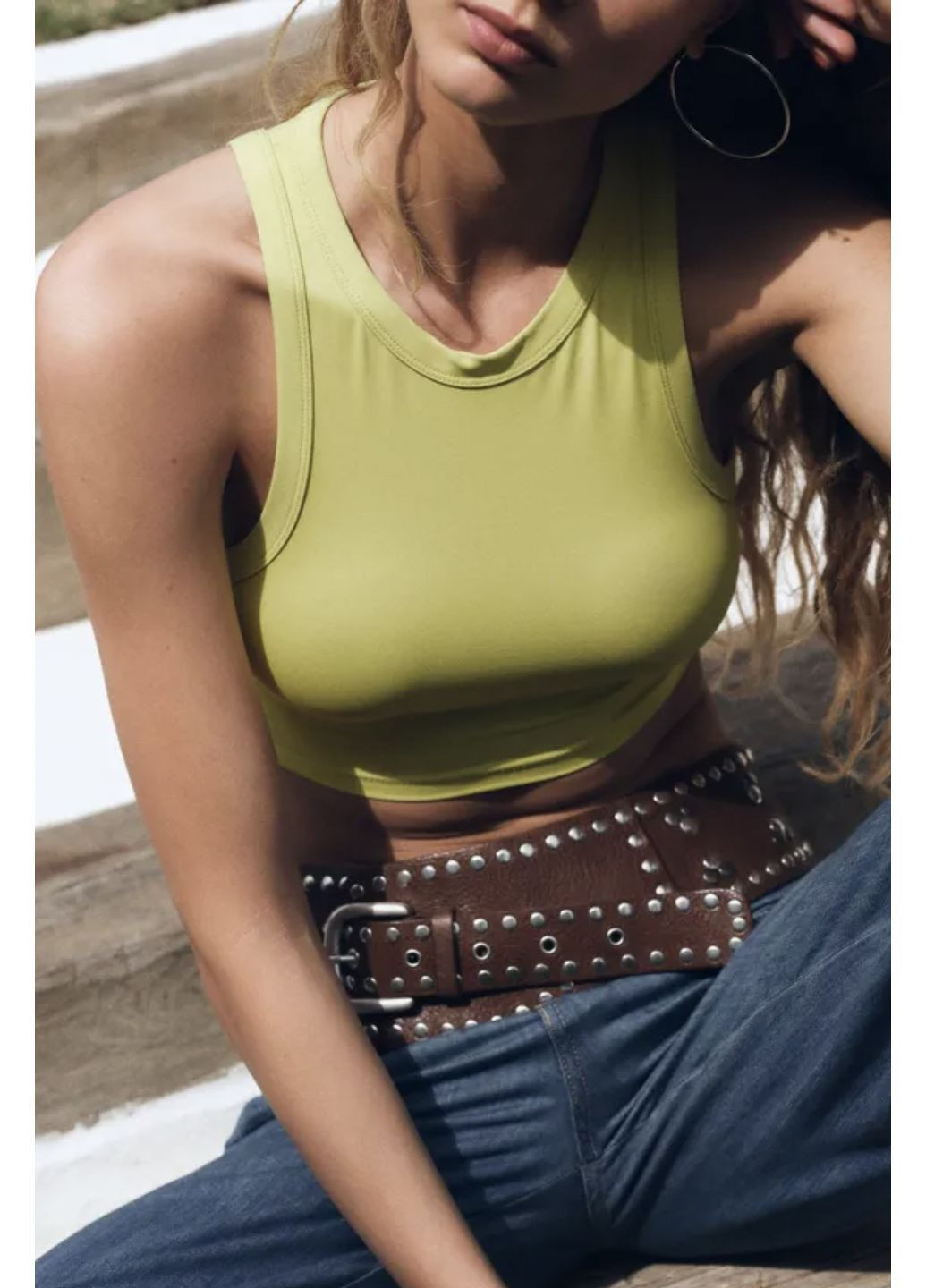 Стильний базовий Zara кроп топ (362680582)