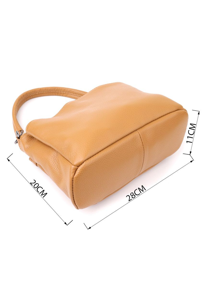 Елегантна сумка жіноча з натуральної шкіри 23008 Рудий Vintage (356670886)