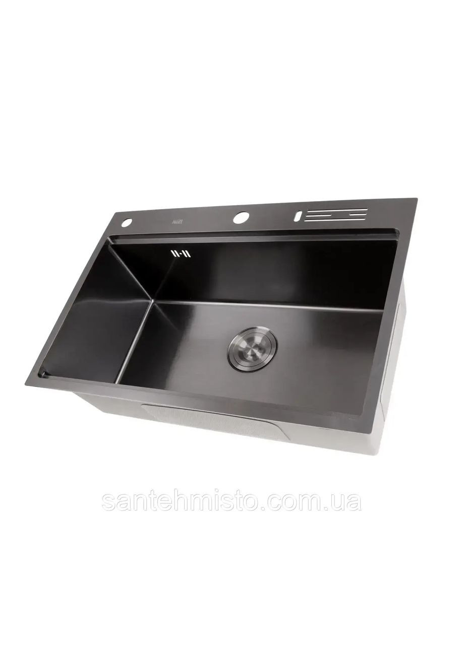 Комплект черной мойки на кухню и смеситель из нержавеющей стали NB-7048 Nett (336939145)