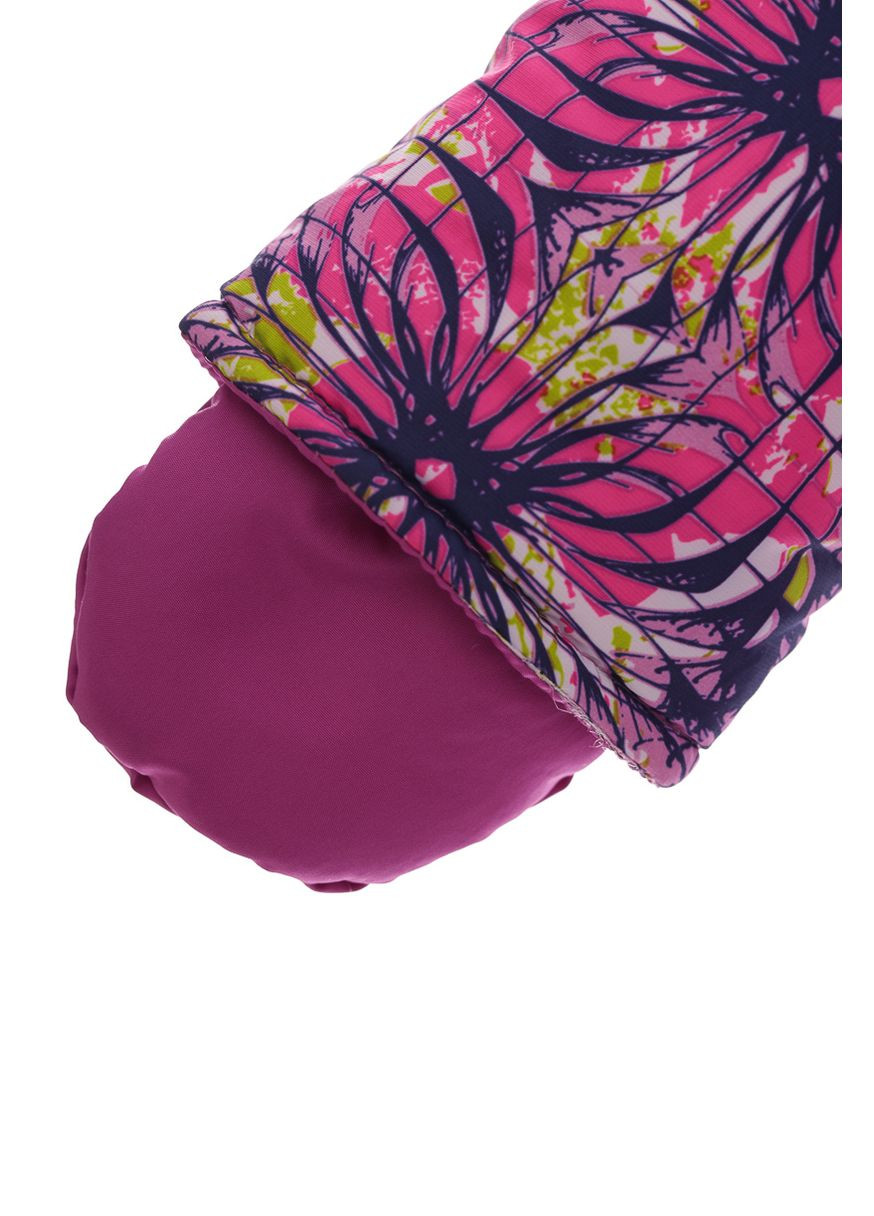 Рожевий зимній комбінезон на синтепоні для дівчинки з принтом абстракції нуль підстібка рожевий білий з чорним хутром 86 см (50725) BABYKROHA