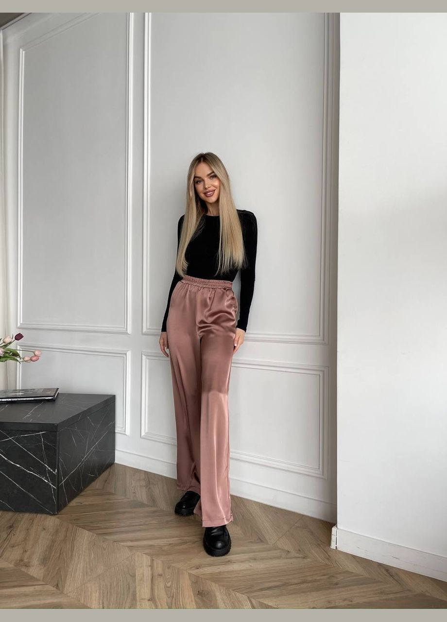 Женские шелковые брюки палаццо на резинке. MonCher (335813623)