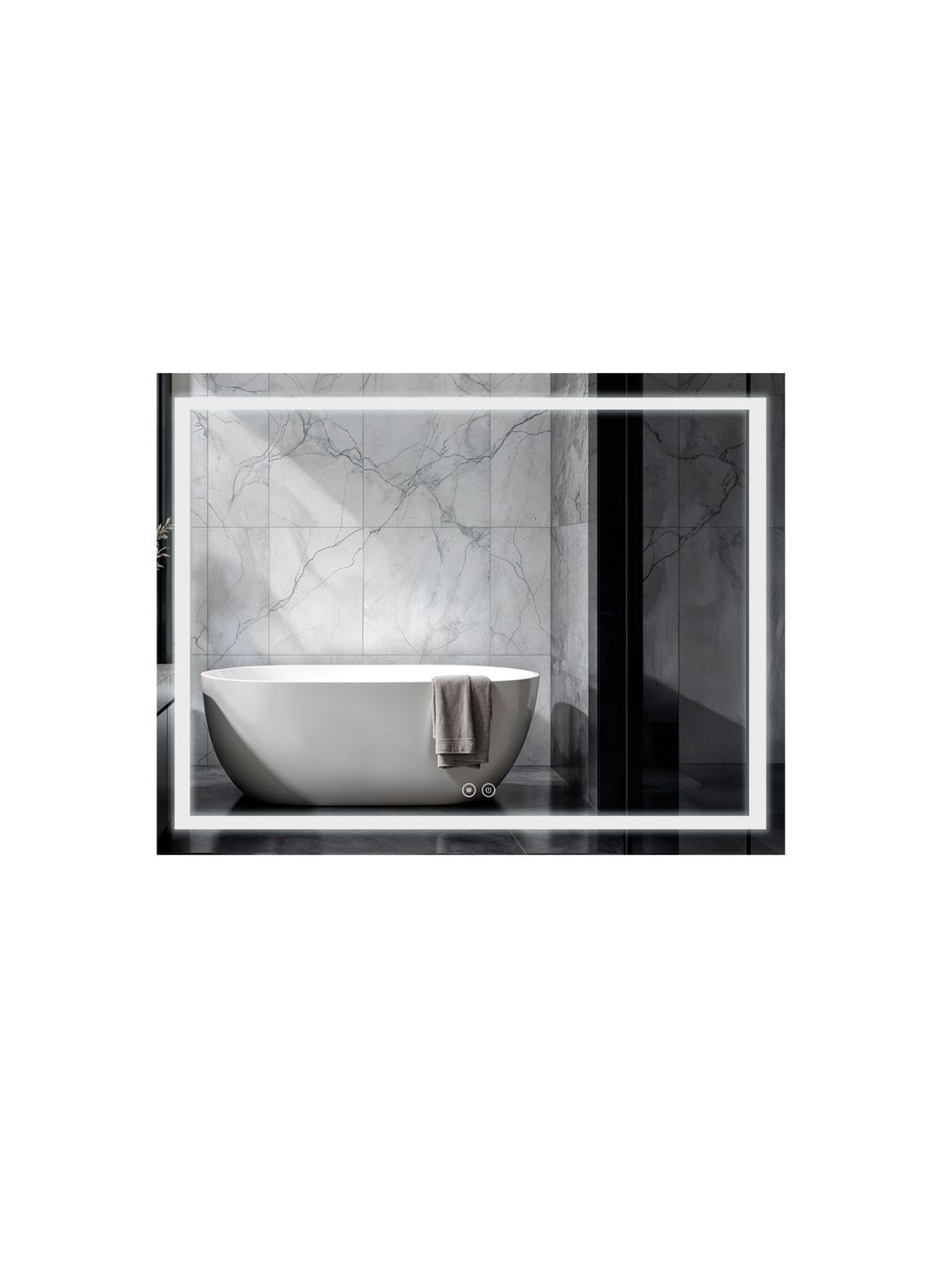 Зеркало Mideya (DC-F613) 700х500 с LED-подсветкой Touch, с антизапотеванием, димером QT2078NCF7050W Qtap MI1 (358223028)