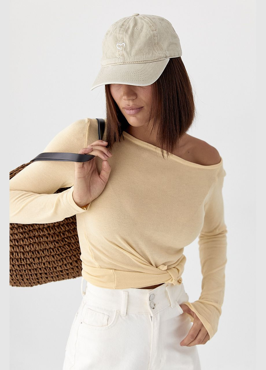 Віскозний лонгслів з відкритим плечем Lurex (344030164)