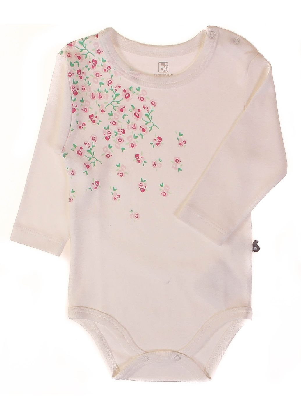 Боді Футболка С Довгим Рукавом 56183 Кремовий І Рожевий BiBaby (369842112)