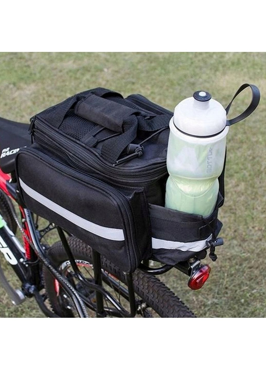 Складная велосипедная сумка на багажник с дождевиком 17х32х28 см No Brand (289367984)