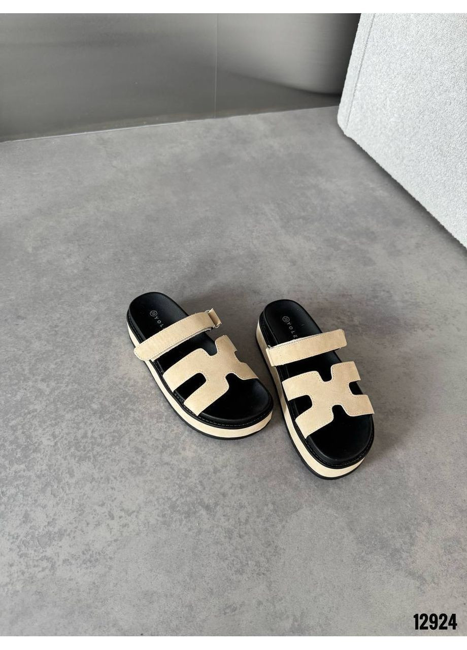 Бежевые бежевые шлепанцы Helen