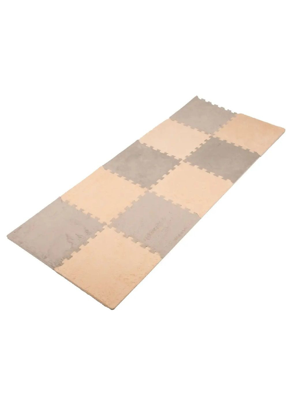 Килимок пазл каремат модульний в дитячу кімнату спальню плюш піна 10 пазлів по 30 см (477461-Prob) Бежевий із сірим Unbranded (297438879)