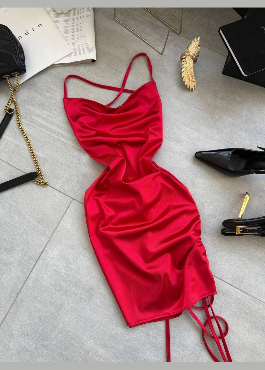 Красное вечернее платье No Brand однотонное