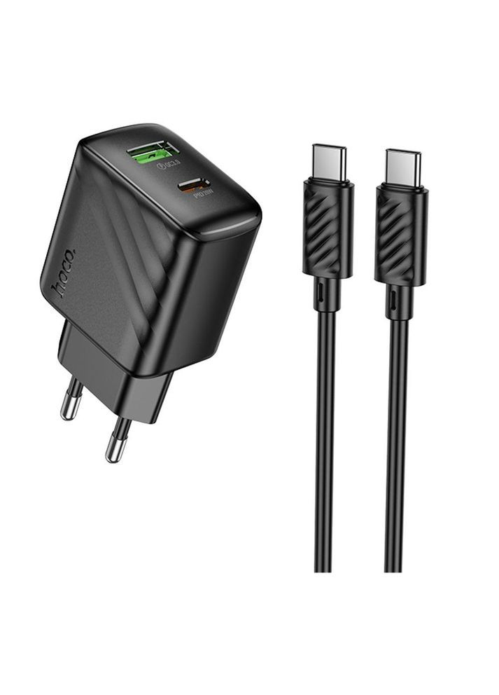 Сетевое зарядное устройство CS25A 1USB-C/1USB PD/QC 20W + Type-C to Type-C, Hoco (353220994)