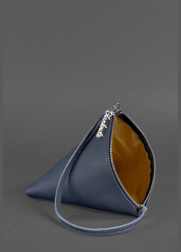 Кожаная женская сумка-косметичка Пирамида синяя (A-026494) BlankNote (327874228)