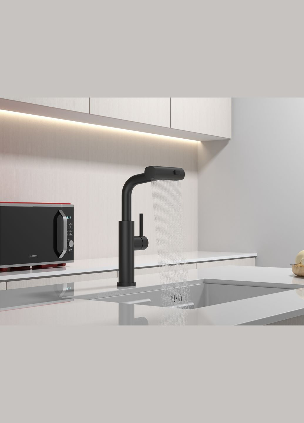 Смеситель на кухню водопад с выдвижной воронкой LB-35 Nett (336937006)