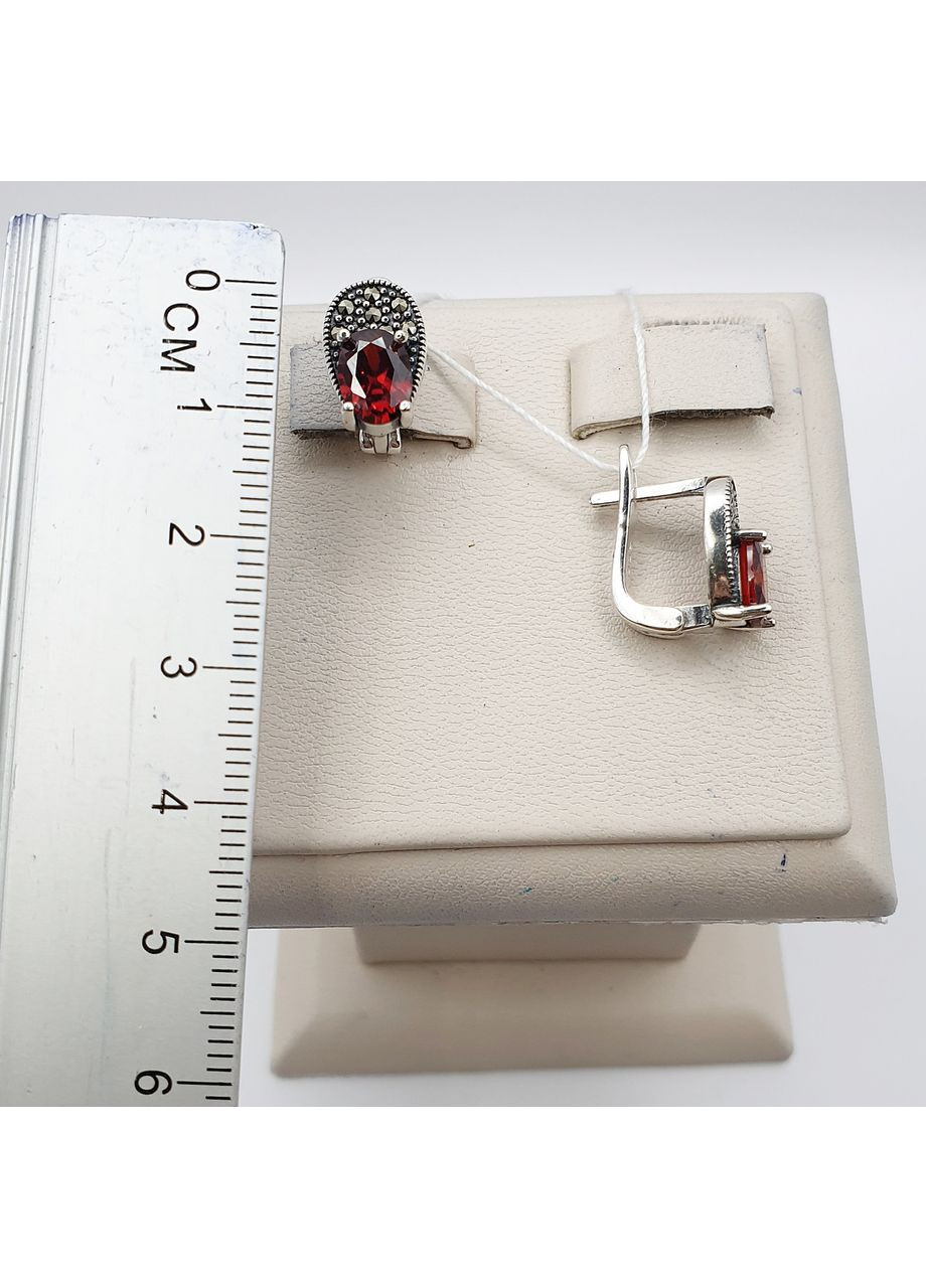 Серьги серебряные с гранатом 4,94 г No Brand (369737174)
