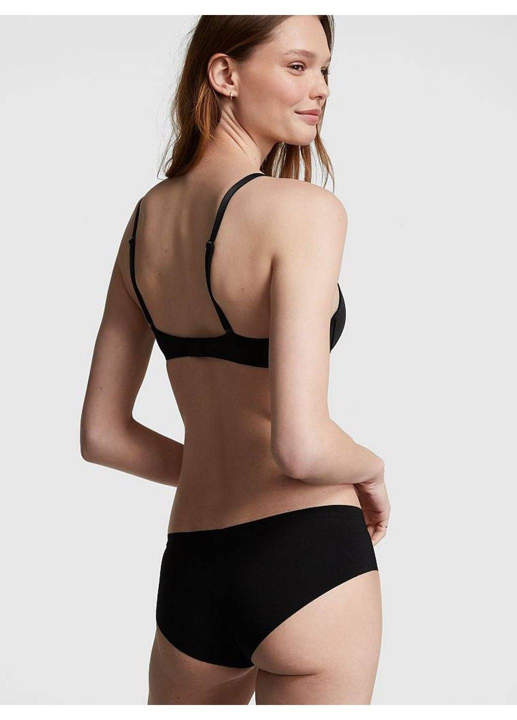 Чёрный бюстгальтер & pink push-up bra black pink logo Victoria's Secret