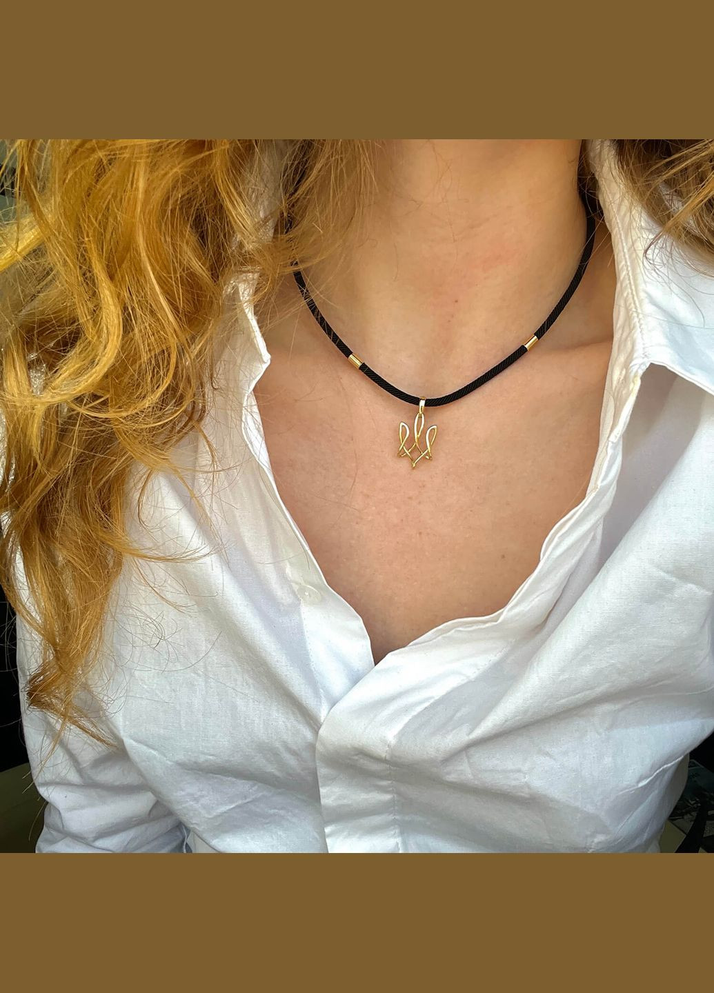 Шелковый шнурок с золотой застежкой 661к 45 Oniks (323209007)