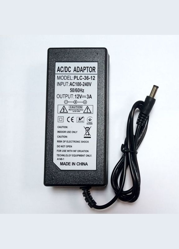 Блок живлення для камер відеоспостереження 12 вольт 3 Ампера 36W PLC-36-12 (100220) OEM (321960460)
