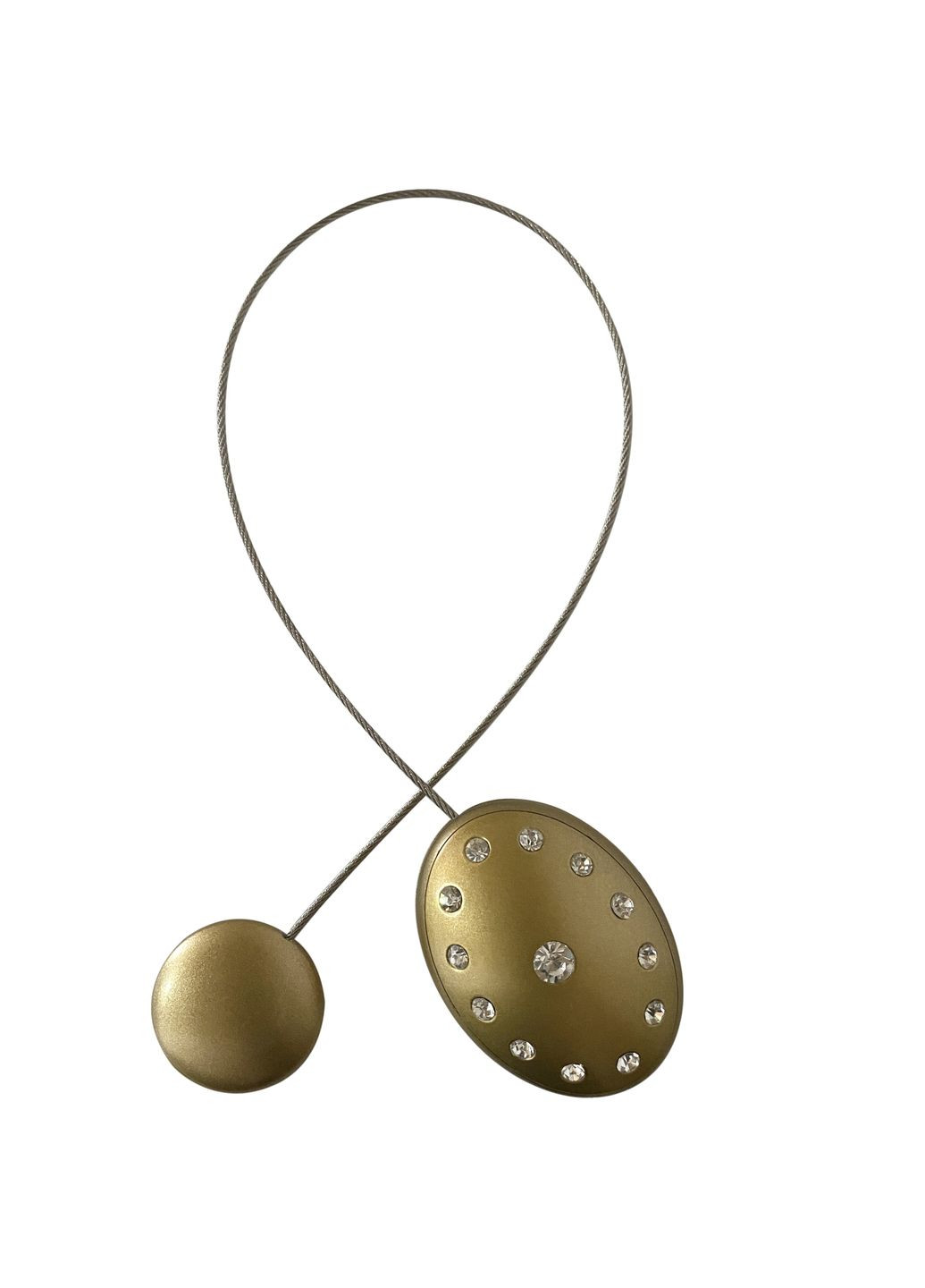 Магнит для штор овал со стразами 5.5х4 см зеленый пара 2 шт MIS LT №12а (323147997)