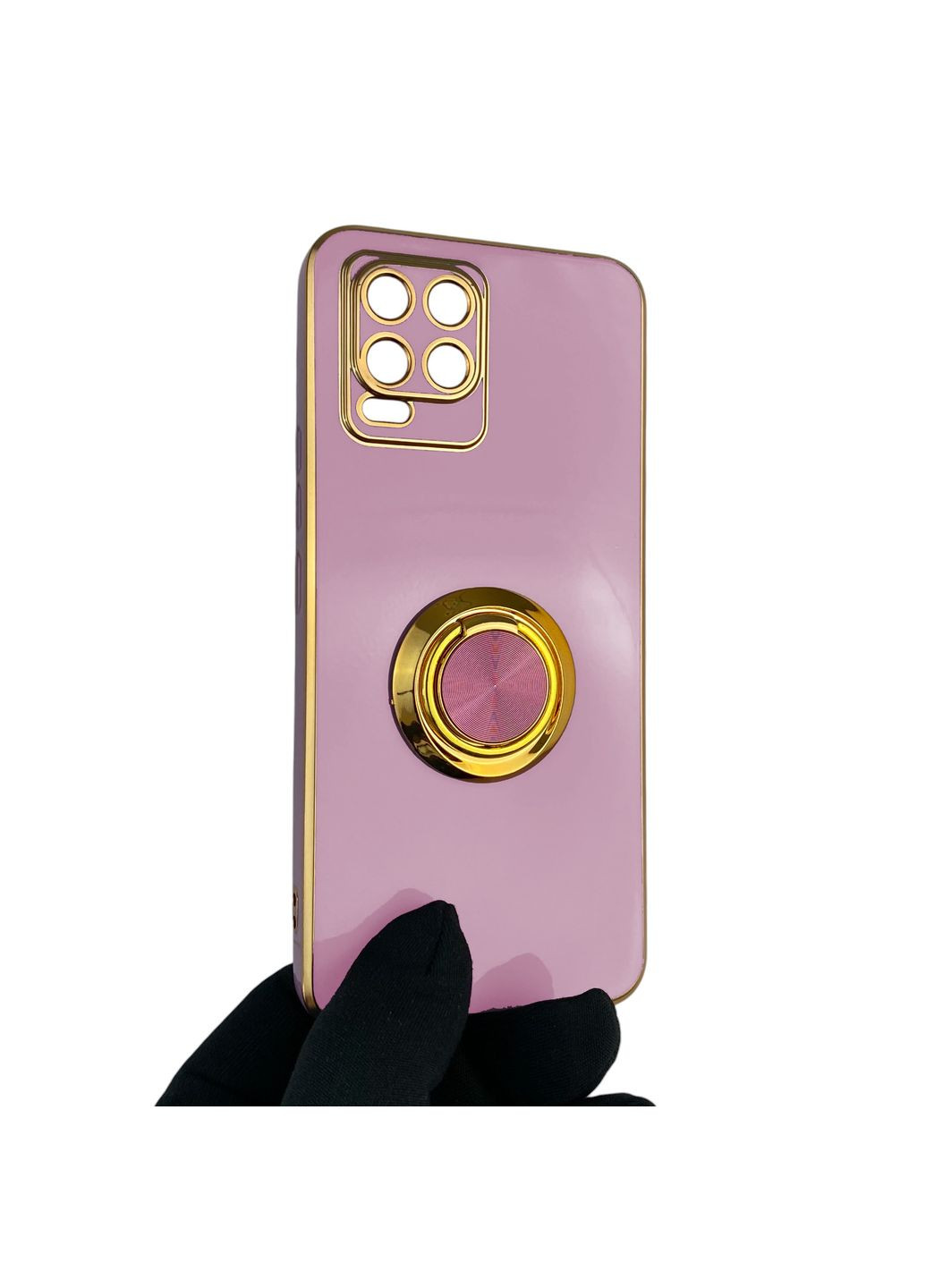 Чехол для 8 с кольцом-подставкой с золотой окантовкой на реалми 8 черничный gs1 Realme (366235828)