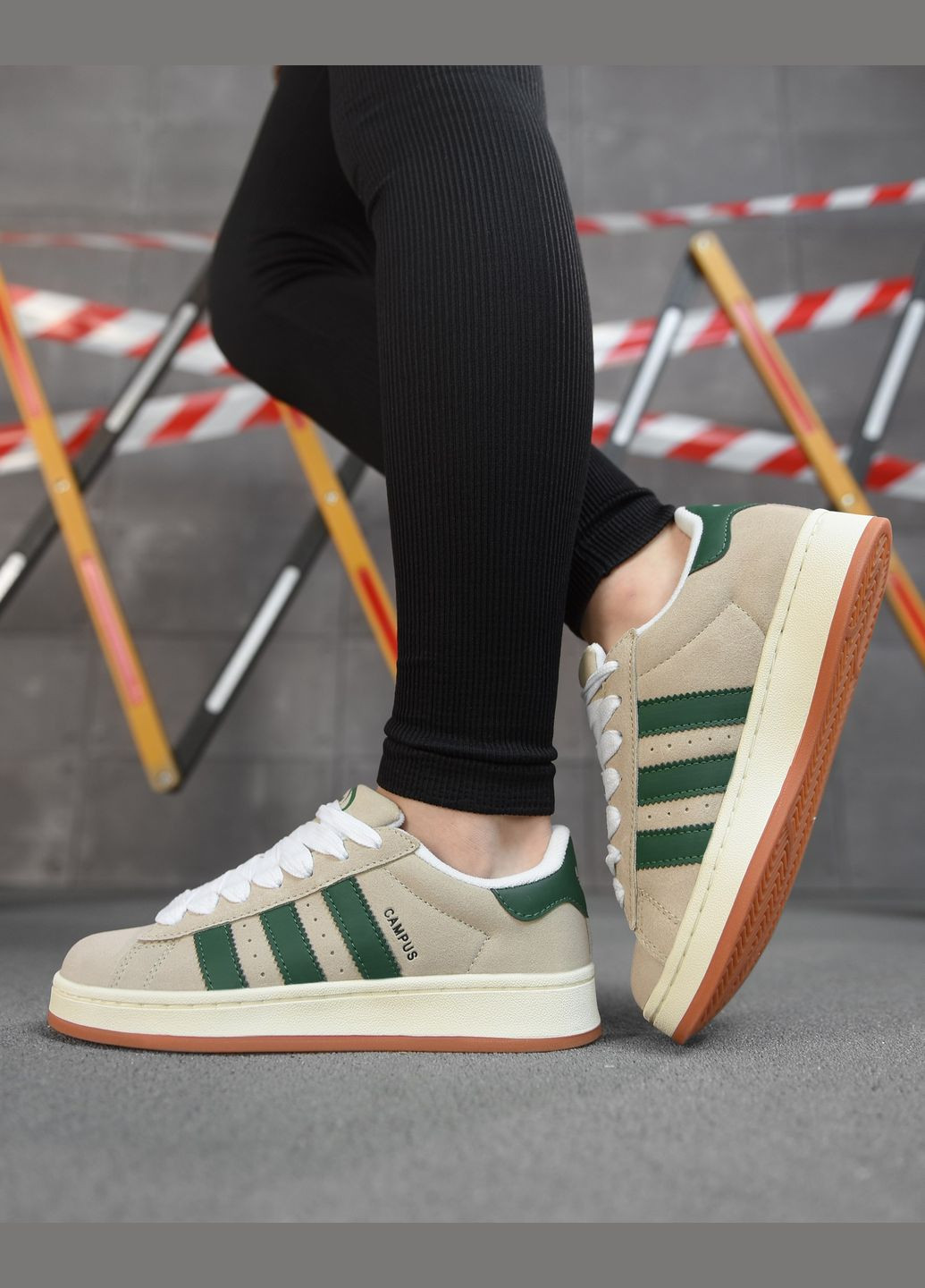 Стильні жіночі кросівки Adidas Campus бежеві No Brand бежеві демісезони (318683774)