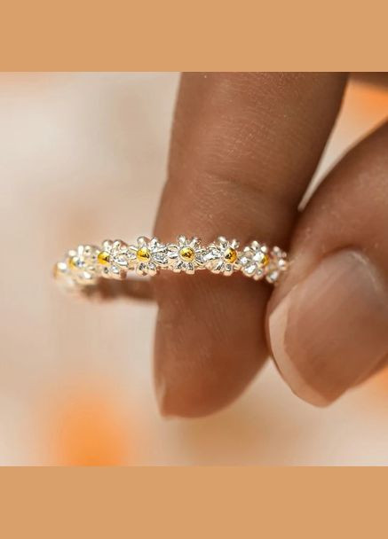 Женское детское кольцо в виде Ромашки кольцо белое Ромашка регулируемая Fashion Jewelry (289355729)