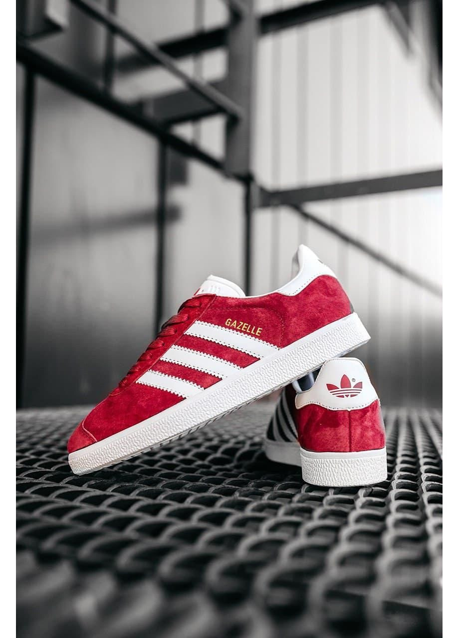 Белые демисезонные кроссовки мужские adidas gazelle bordo red адидас газель No Brand
