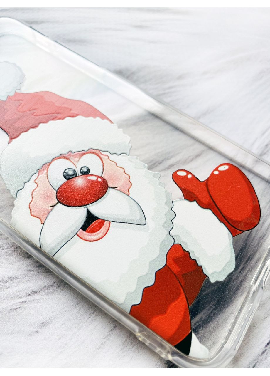 Прозрачный чехол с защитой камер на iPhone 15 Plus:: Санта Клаус (новогодний принт 151) Creative (362962259)