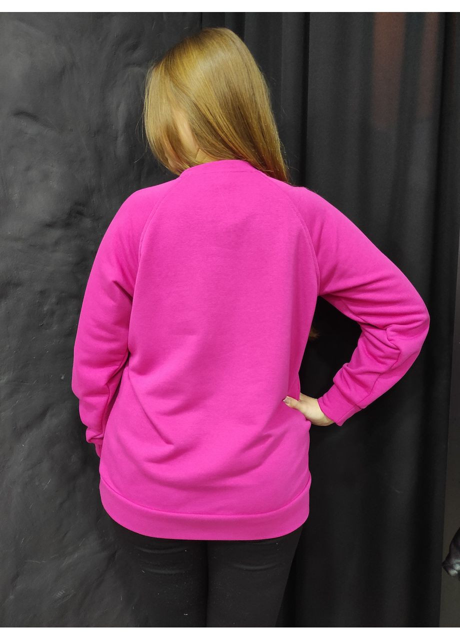 Женская толстовка свитшот трехнитка с нашивкой L малиновая No Brand (354331909)