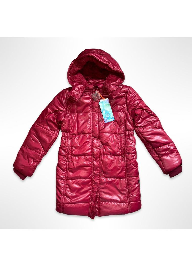 Червоне зимнє Зимове пальто для дівчинки QuadriFoglio Червоне (0926) Quadri foglio