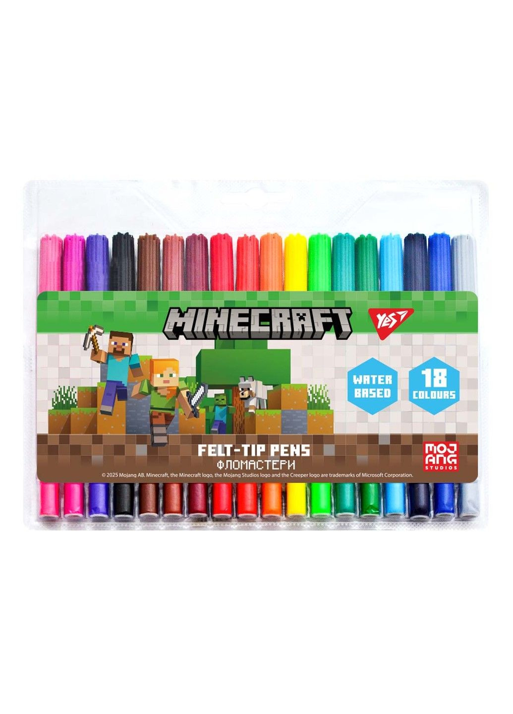 Фломастери Yes 18 кольорів Minecraft No Brand (345646148)