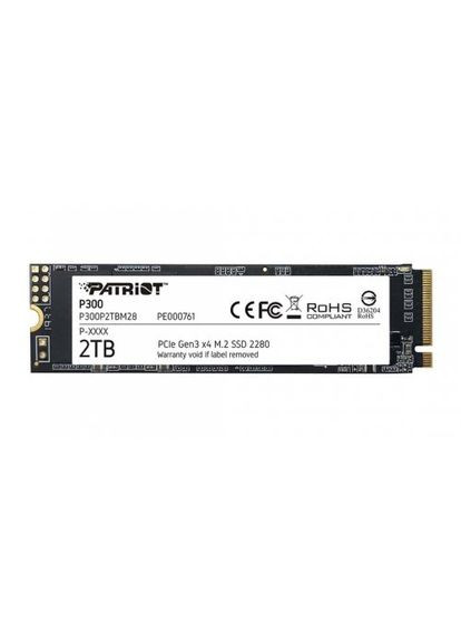 Накопичувач SSD M.2 2TB NVMe 2280 PCIe 3.0x4 3D NAND TLC (P300P2TBM28) Patriot P300 (360552361)