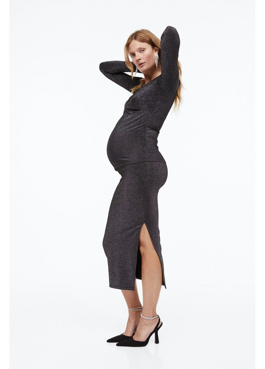 Черная однотонная юбка для беременных H&M