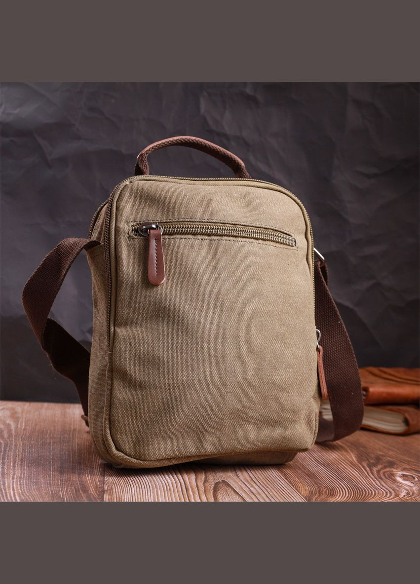 Чоловіча текстильна сумка через плече оливкова кросбоді 22238 Vintage (329195492)