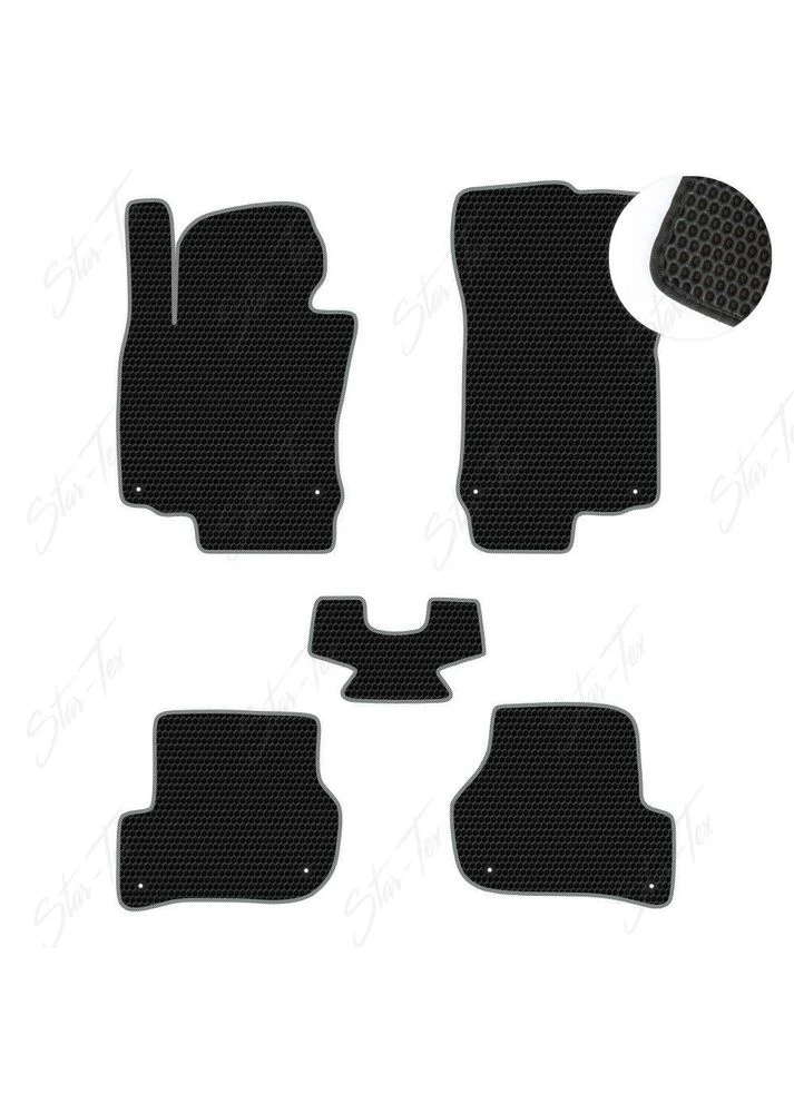 Комплект ковриков в салон на Volkswagen Golf (MK6) (2008 - 2013) EVA/Сота малая Черный + Серый Star-Tex (385122270)