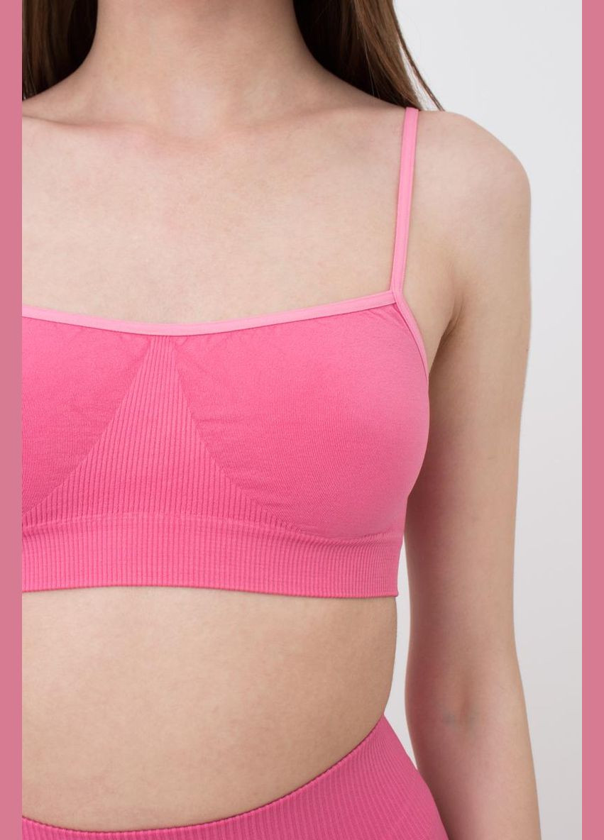 Розовый топ женский бесшовный топ Giulia без косточек полиамид