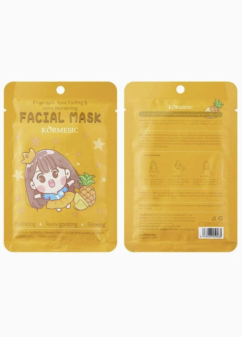 Маска для обличчя з ананасом KORMESIC Pineapple Spot Fading & Acne Removing Mask 25 мл No Brand (335868576)