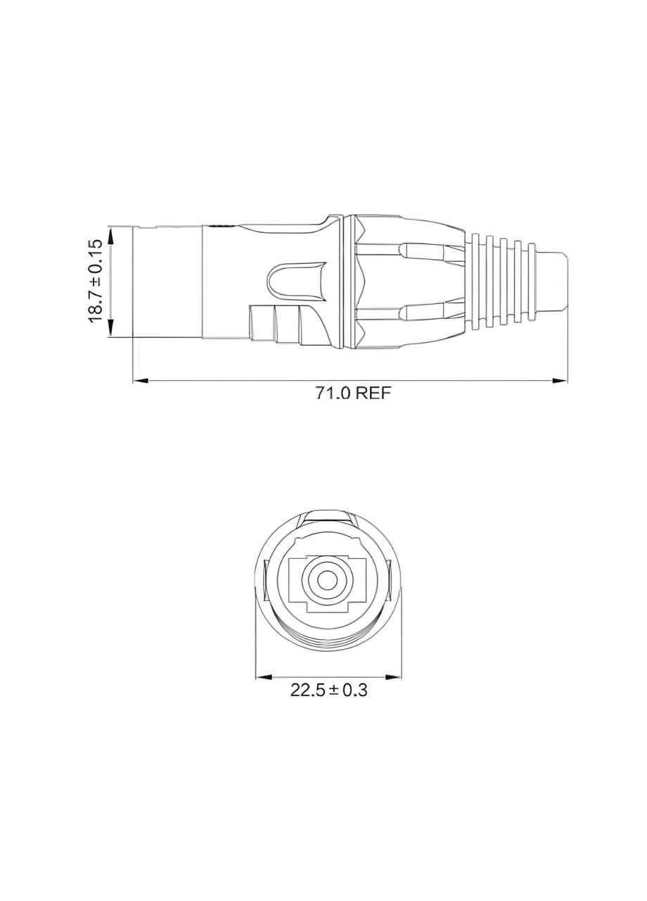Герметичний роз'єм RJ-45 IP67 YT-RJ45-CPE-10-002, штекер Cnlinko (299337704)
