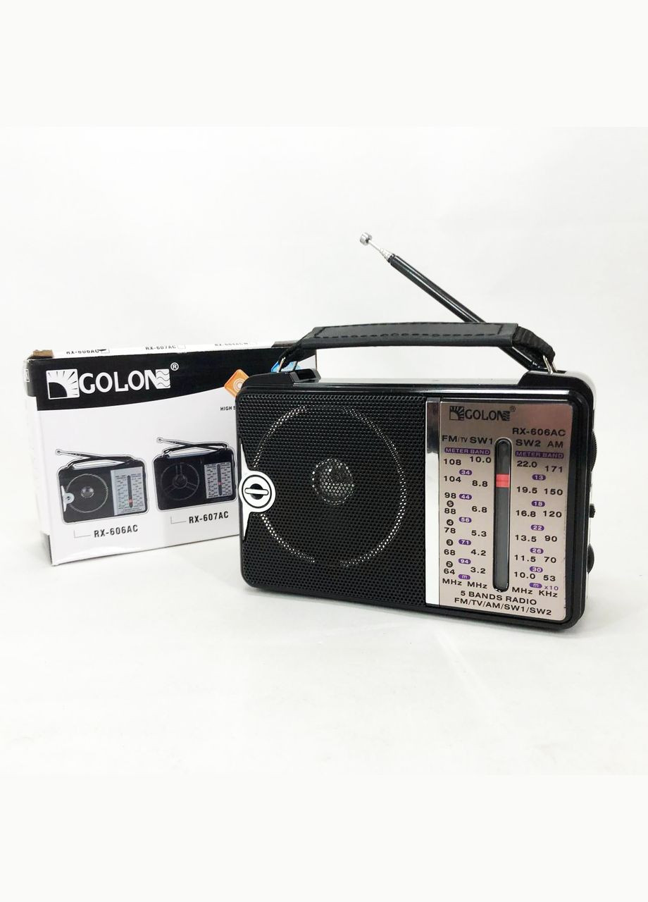 Радиоприёмник портативное радио RX-606 от сети и на батарейках приемник ретро колонка fm акустическая Golon (364663593)