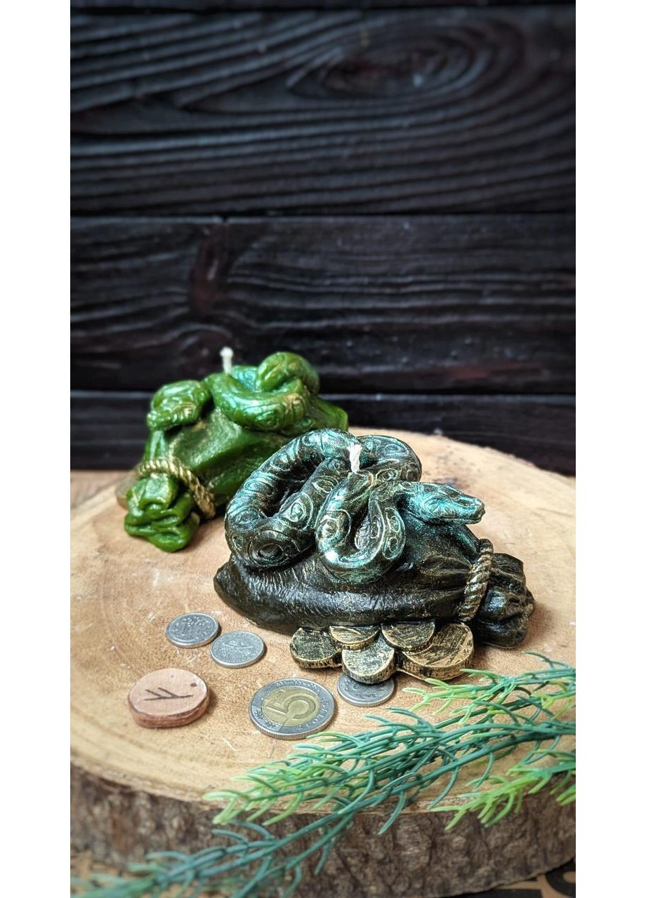 Свеча восковая Змея с деньгами No Brand (352777763)