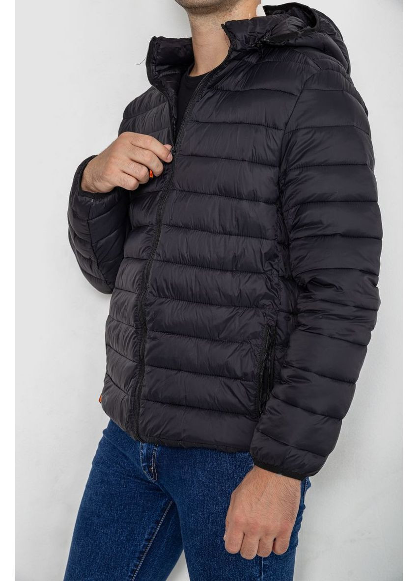 Черная демисезонная демисезонная мужская куртка на синтепоне,, 247r5070 Ager
