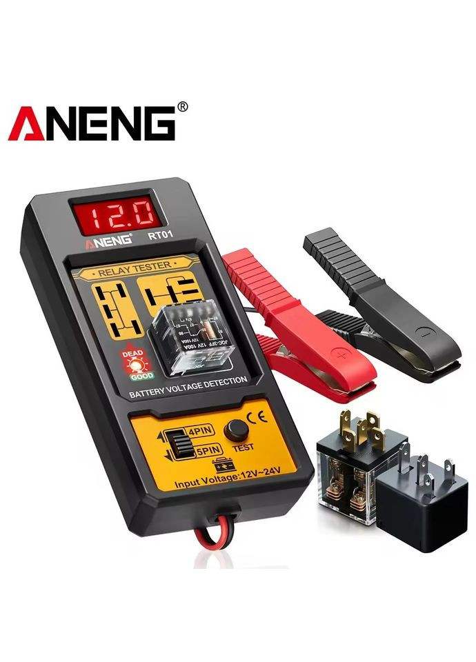 Тестер автомобильных рэле 12-24 В 4-5 pin RT01 с измерителем напряжения аккумулятора Aneng (338596136)