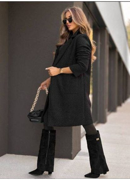 Чорне демісезонне Жіноче пальто Гермес